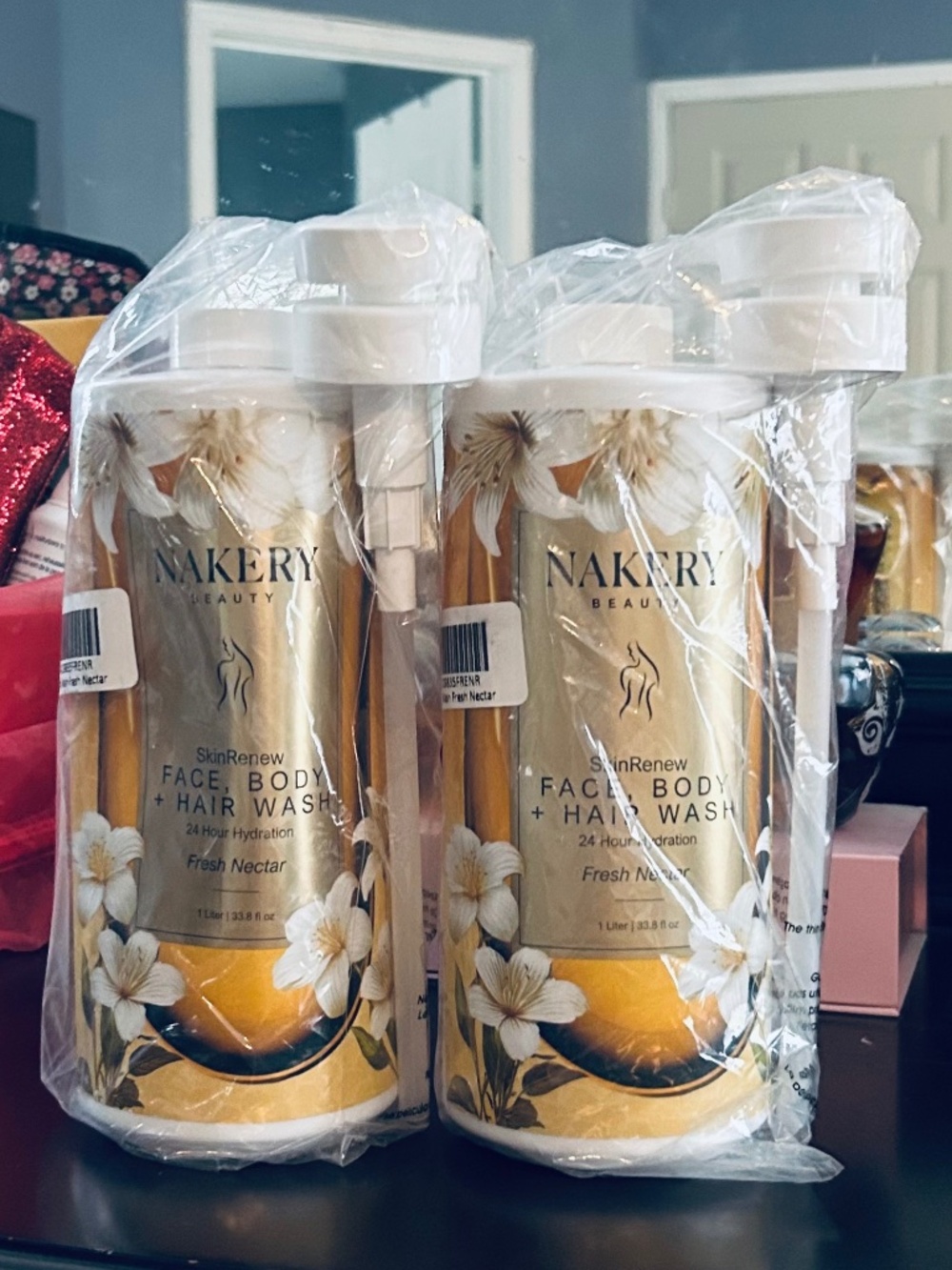 Nakery Beauty SkinRenew Face Body Hair Wash 2 x 1L Duo - Fresh Nectar